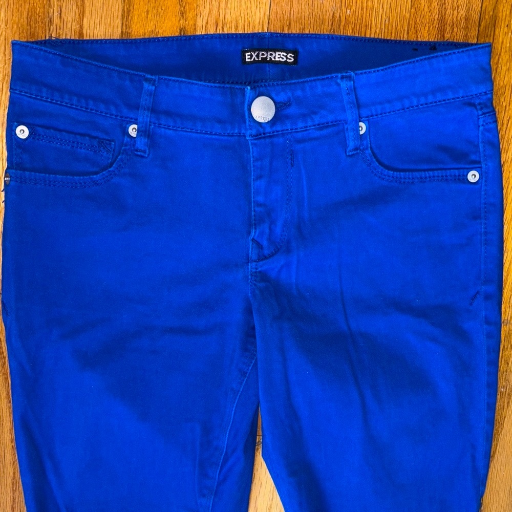 Express Women's Vibrant Blue Skinny Jeans